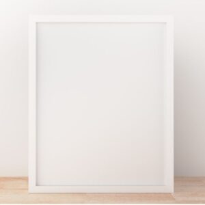 กรอบรูปสำหรับใส่ภาพวาดสำเร็จ ลายAA สีขาว